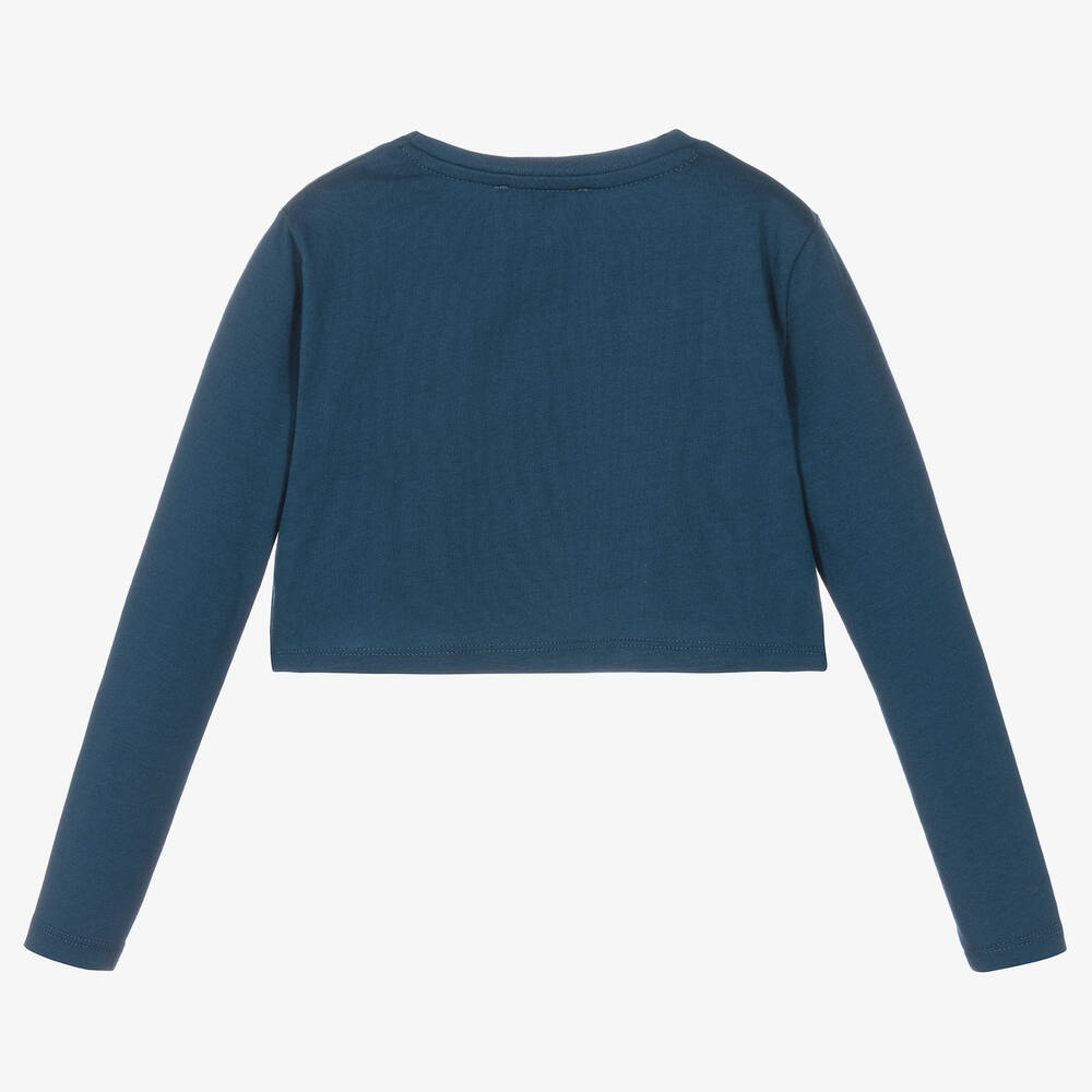 Michael Kors Kids-Синий кроп-топ с серебристым логотипом | Childrensalon Outlet