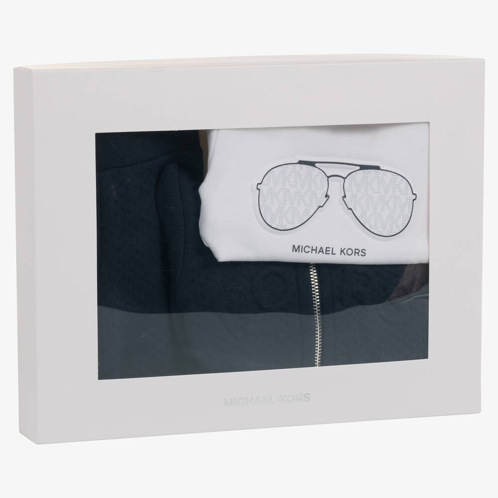 Michael Kors Kids-Boys Navy Blue Cotton Tracksuit Set | Childrensalon Outlet