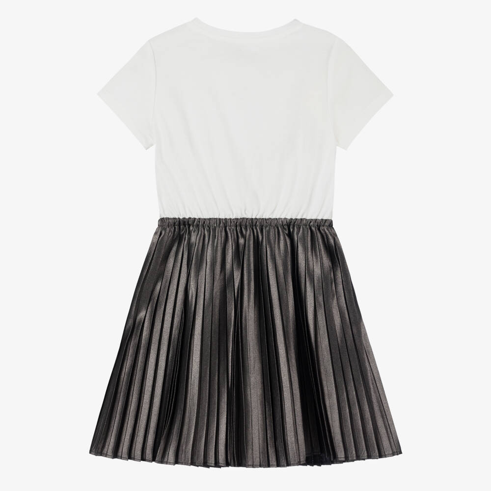 Michael Kors Kids-Elegant Girls Ivory & Grey Dress | Childrensalon Outlet