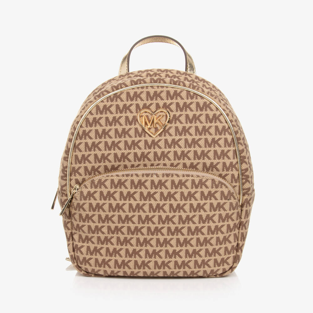 Michael Kors Kids-Girls Beige Logo Backpack | Childrensalon Outlet