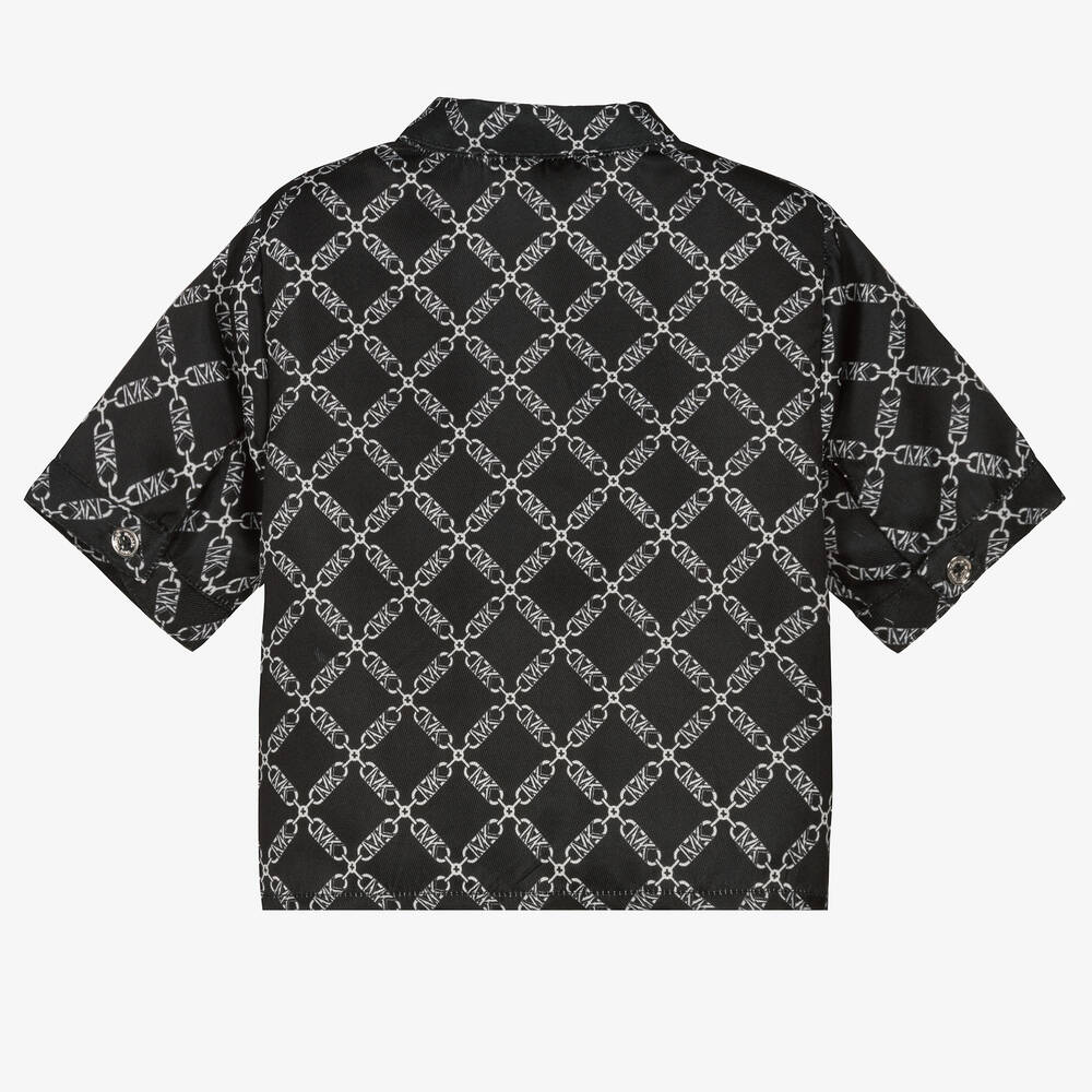 Michael Kors Kids Girls Black Chain Logo Print Blouse Childrensalon Outlet