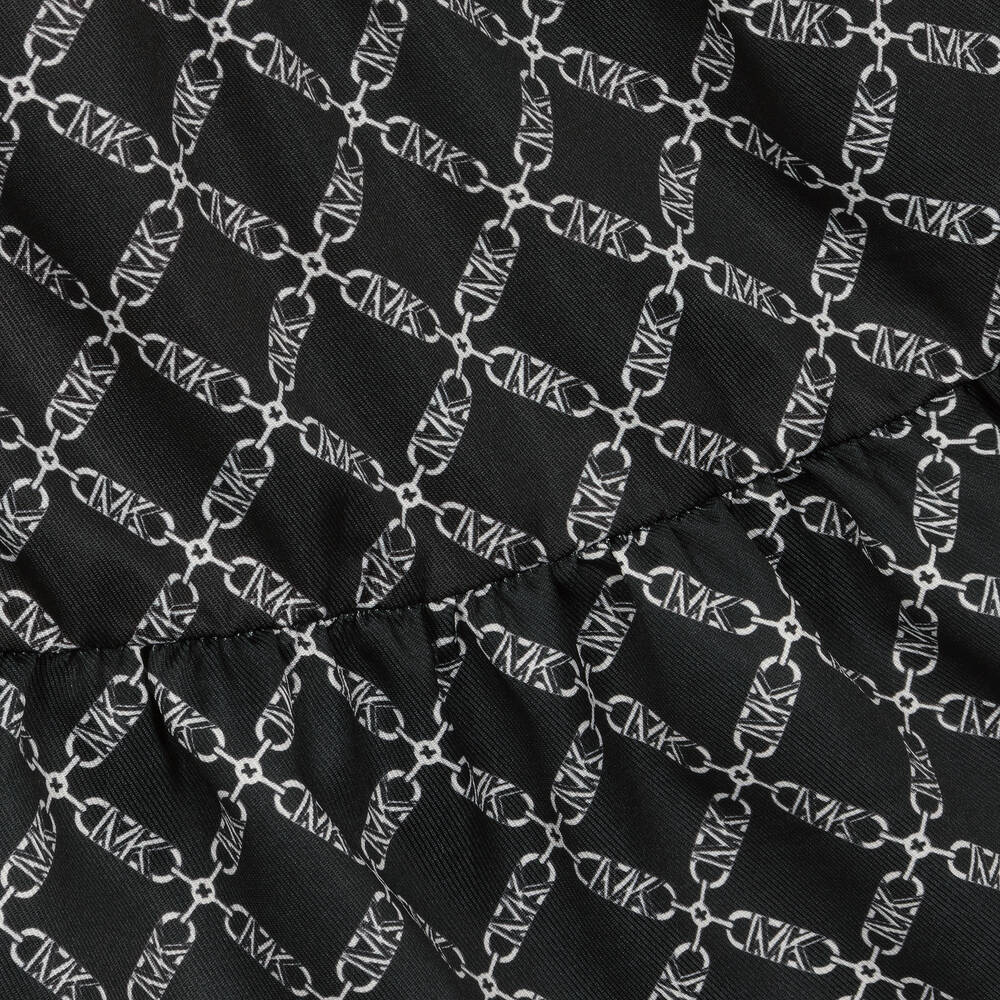 Michael Kors Kids-Girls Black Chain Logo Print Dress | Childrensalon Outlet
