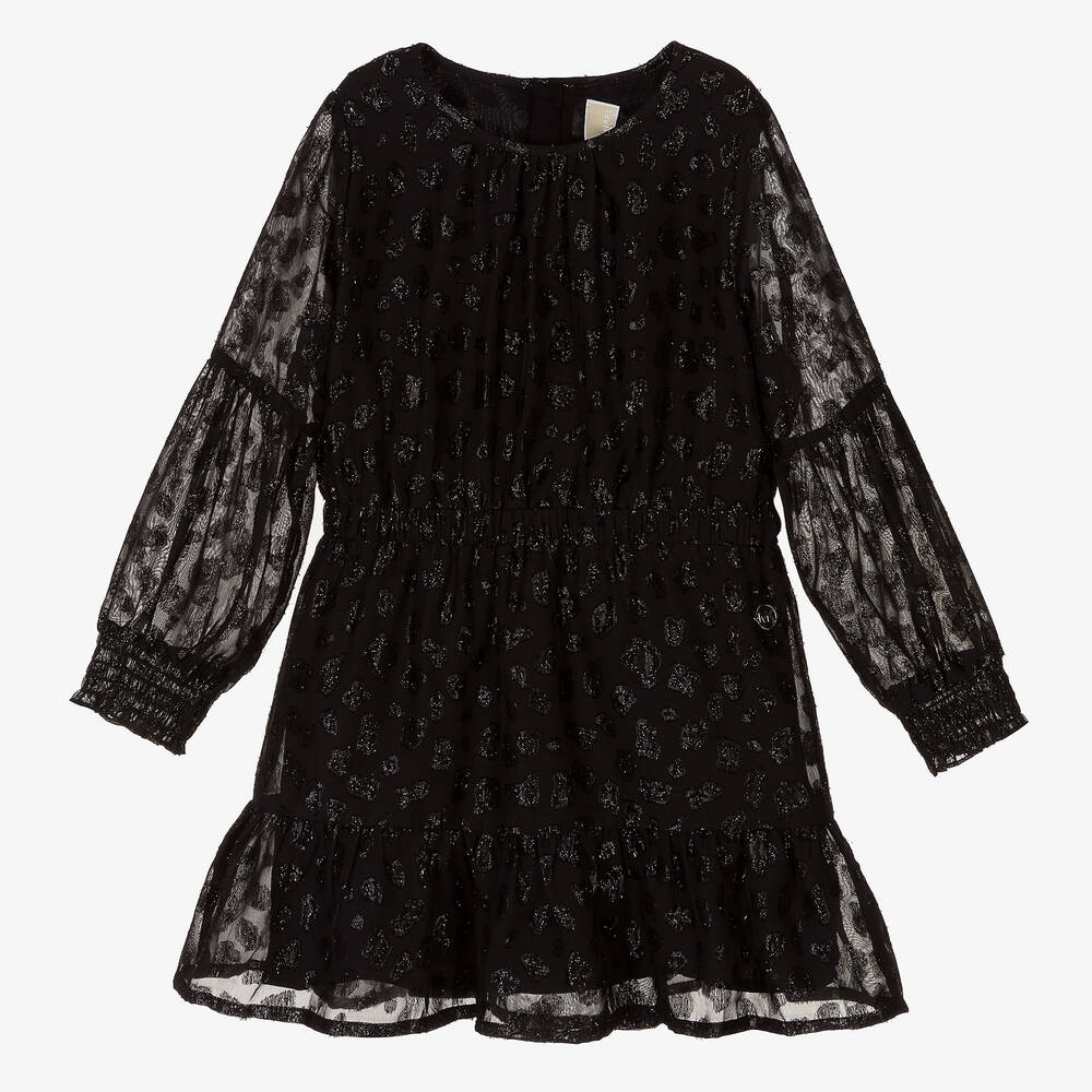 Michael Kors Kids - Girls Black Chiffon Dress | Childrensalon