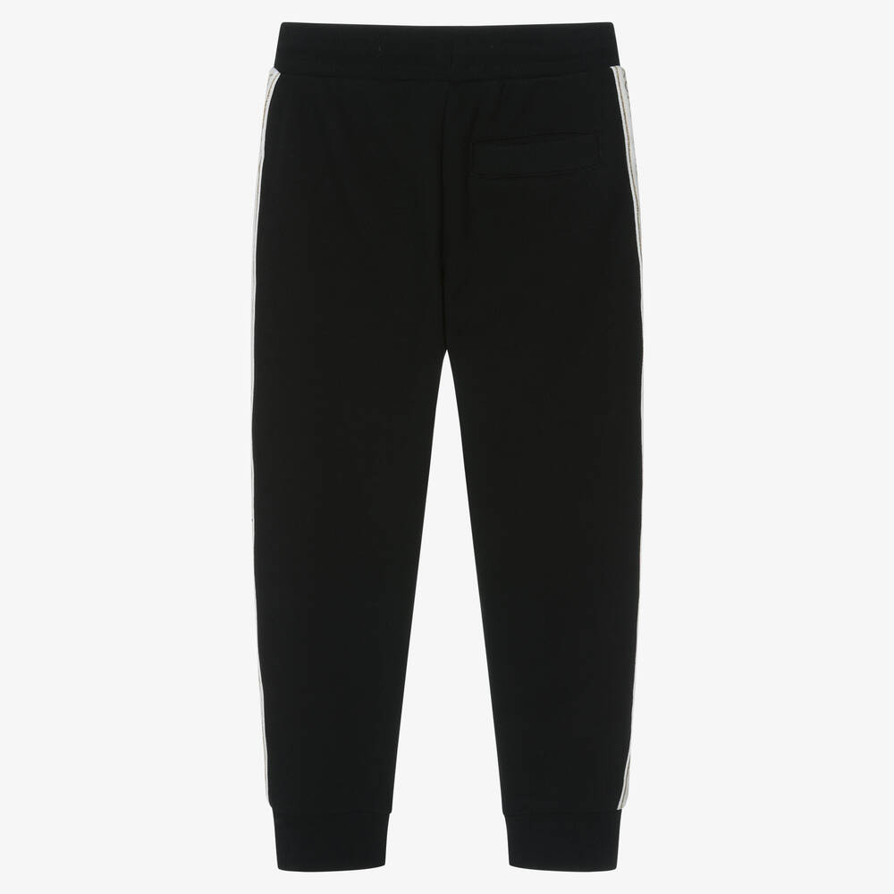 Michael Kors Kids-Черно-золотистые хлопковые джоггеры с лампасами | Childrensalon Outlet