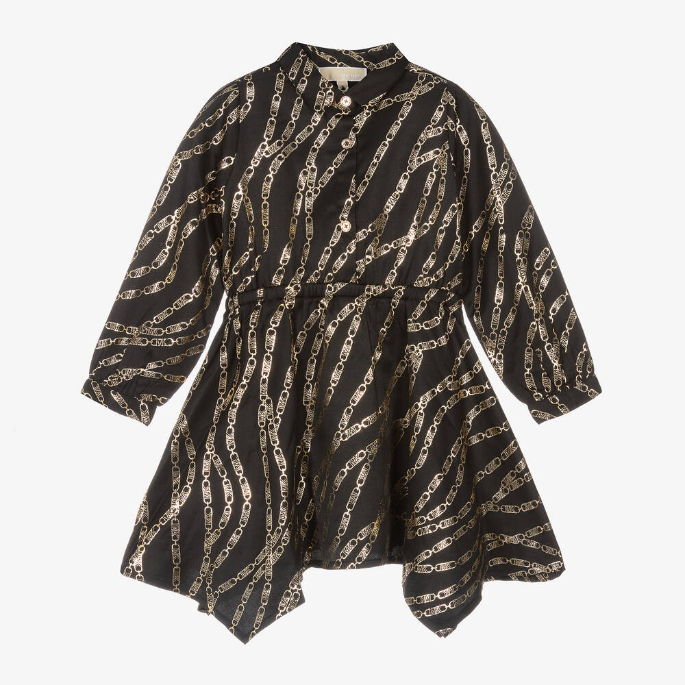 Robe chemise noire et dor e MK