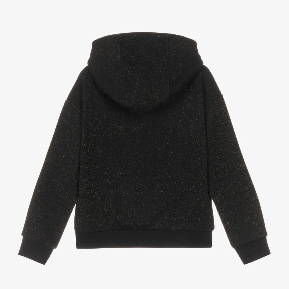 Michael Kors Kids-Girls Black Logo Embellished Hoodie | Childrensalon Outlet