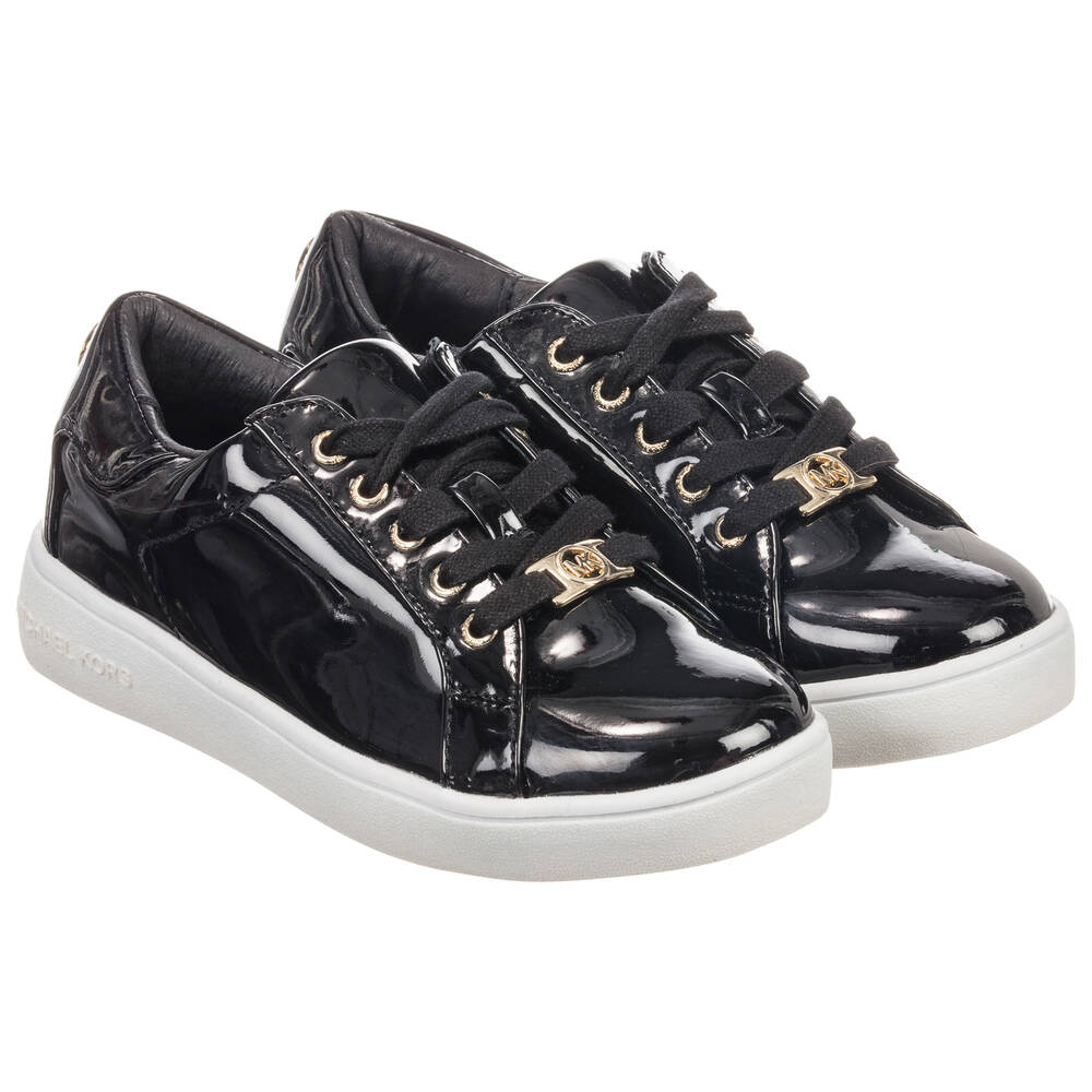 Michael Kors Kids-Girls Black Patent Trainers | Childrensalon Outlet