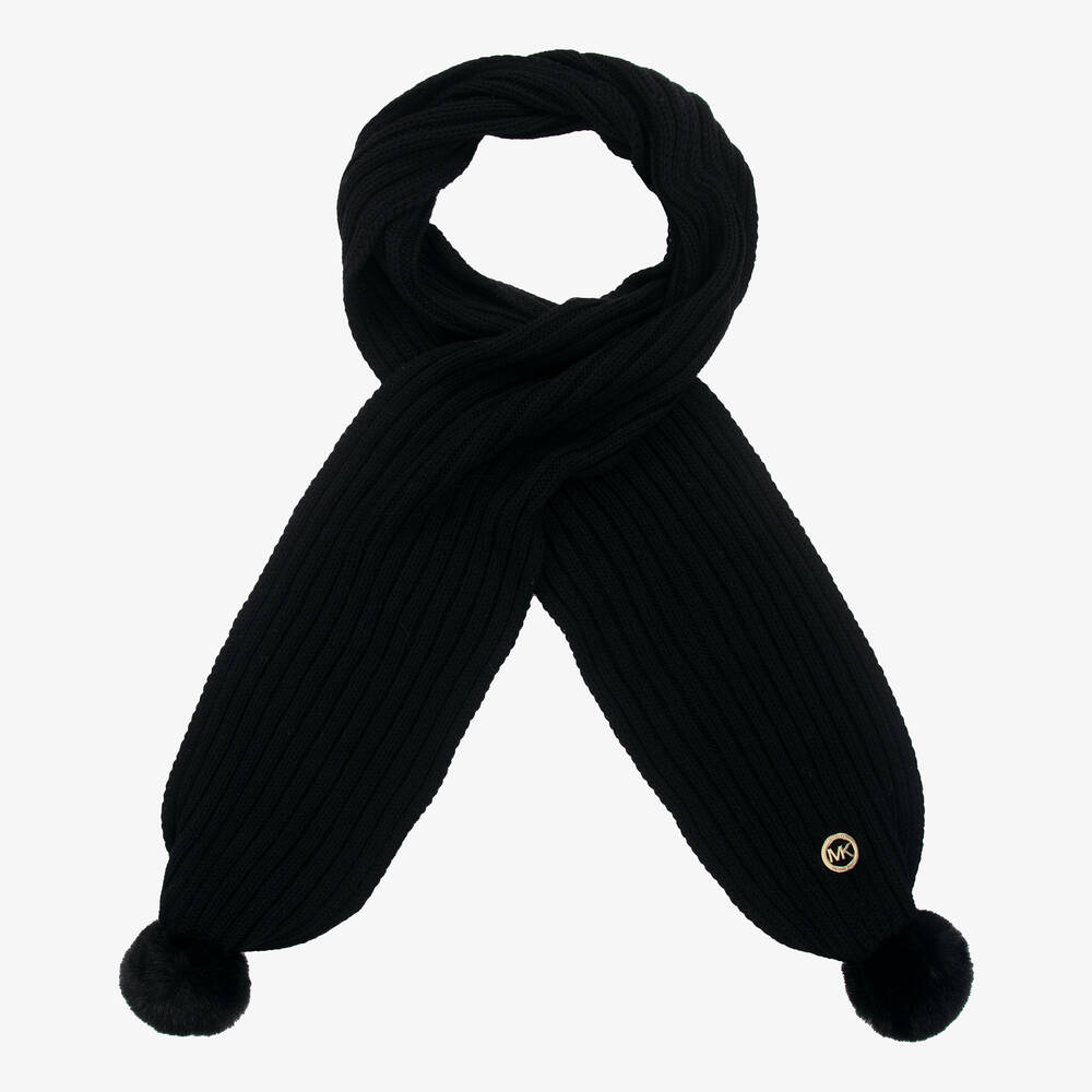 Michael Kors Kids - Черный шарф с помпонами для девочек | Childrensalon