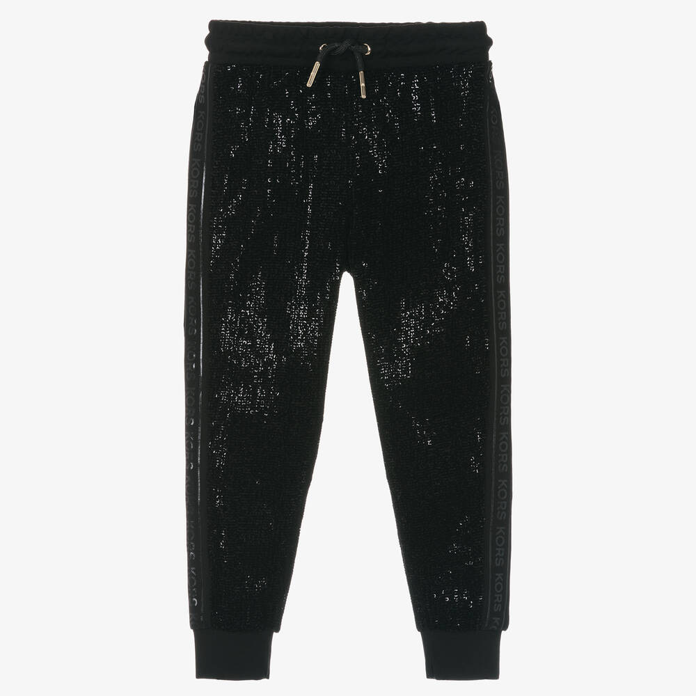 Michael Kors Kids - Girls Black Sequin Joggers | Childrensalon