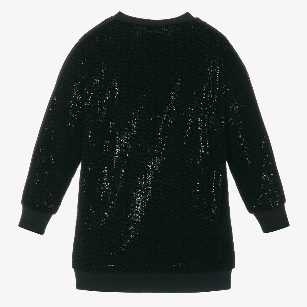 Michael Kors Kids-Girls Black Sequin Sweatshirt Dress | Childrensalon Outlet