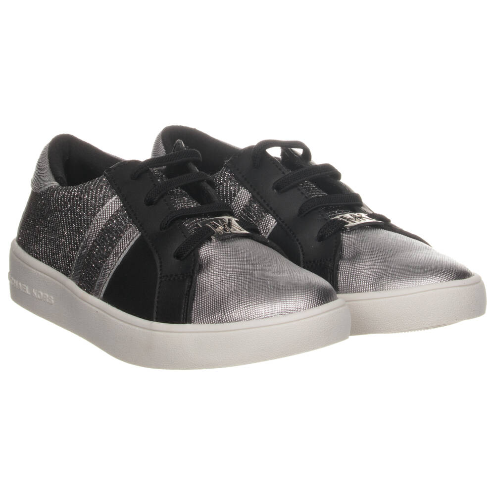 Michael Kors Kids-Girls Black & Silver Trainers | Childrensalon Outlet