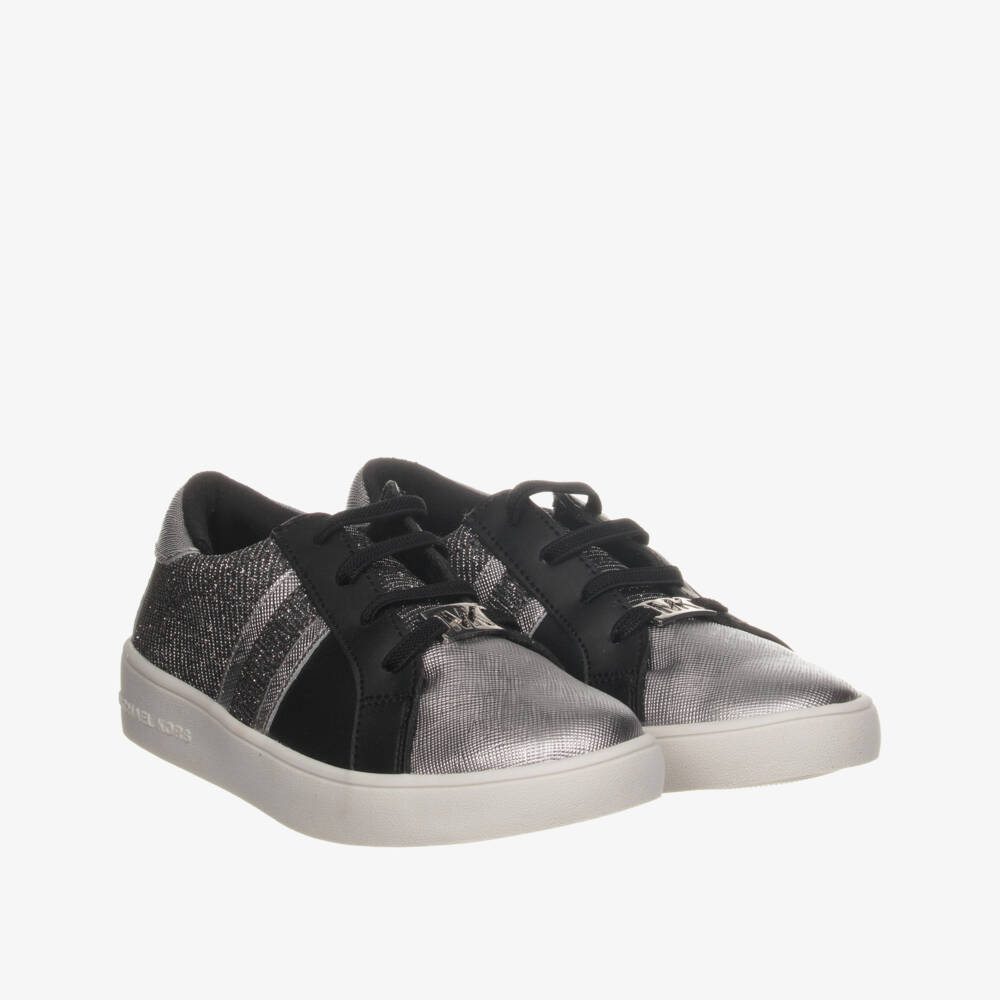 Michael Kors Kids-Girls Black & Silver Trainers | Childrensalon Outlet