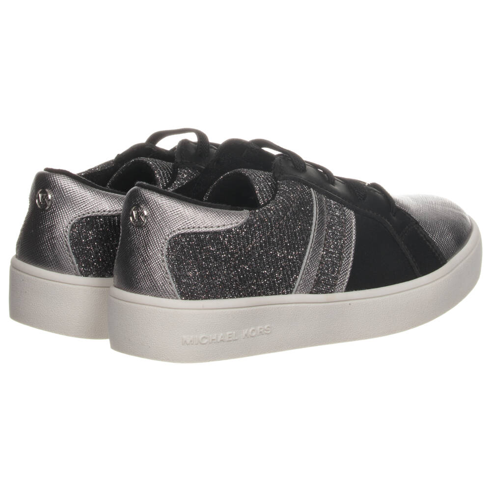 Michael Kors Kids-Girls Black & Silver Trainers | Childrensalon Outlet