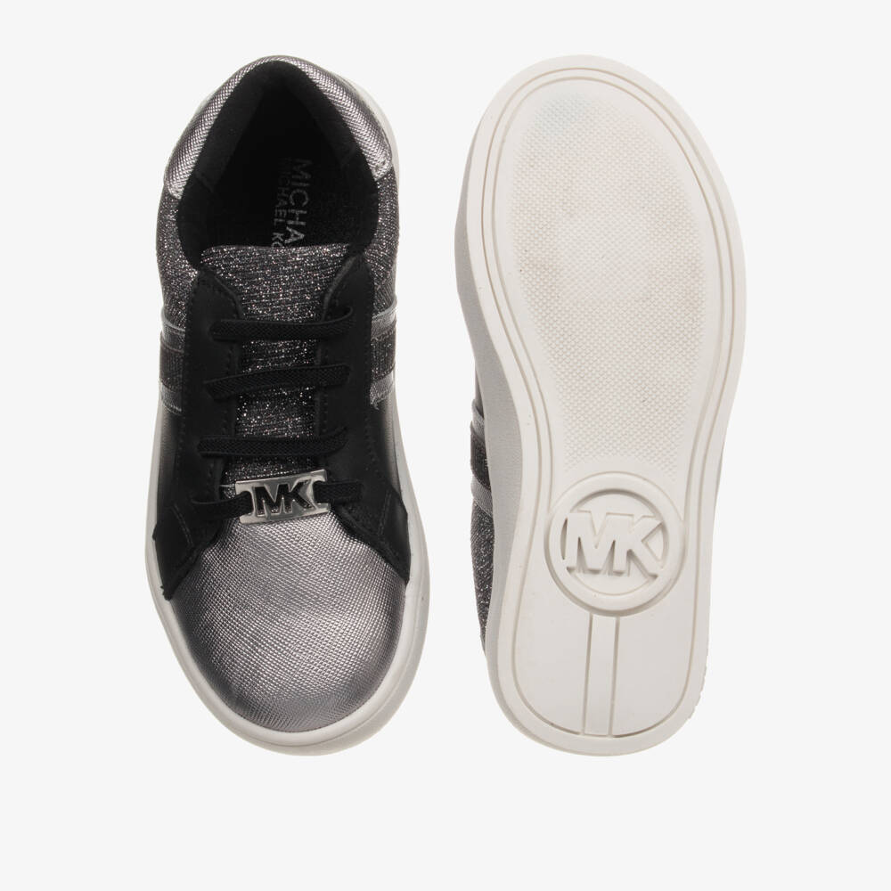 Michael Kors Kids-Girls Black & Silver Trainers | Childrensalon Outlet