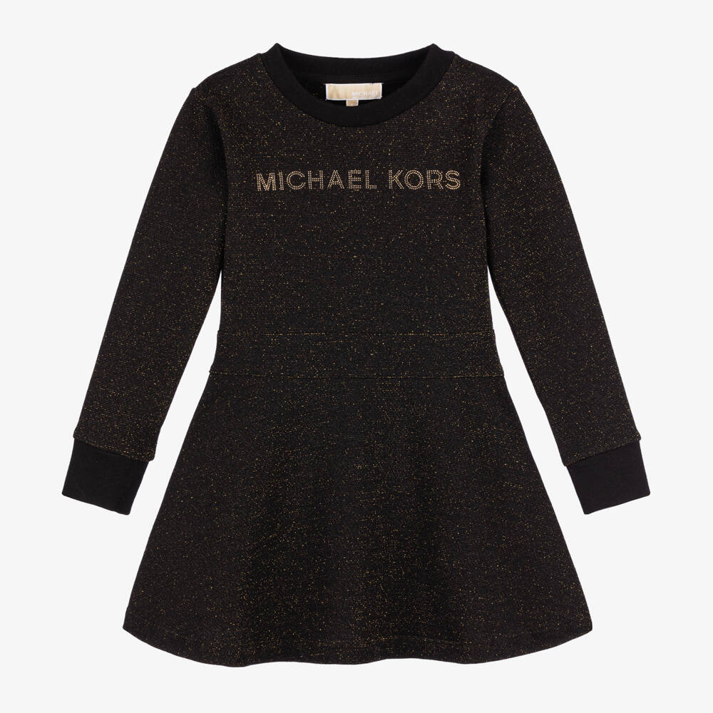 Michael Kors Kids-Girls Black Sparkle Jersey Dress | Childrensalon Outlet