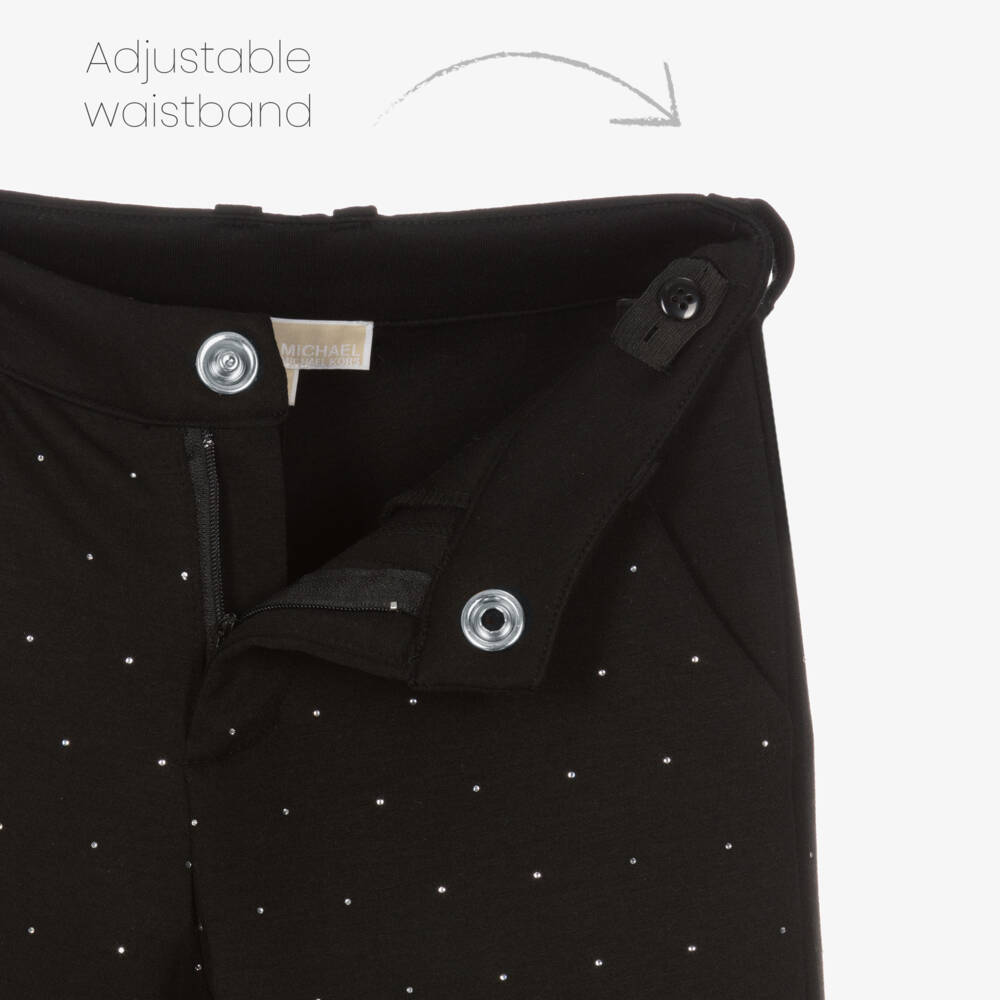 Michael Kors Kids-Girls Black Studded Jersey Trousers | Childrensalon Outlet