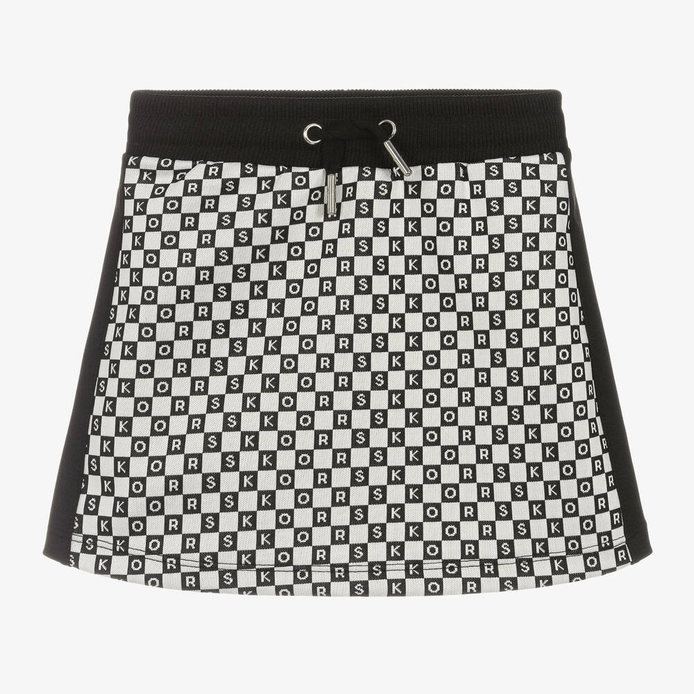 Michael Kors Kids-Girls Black & White Logo Skirt | Childrensalon Outlet