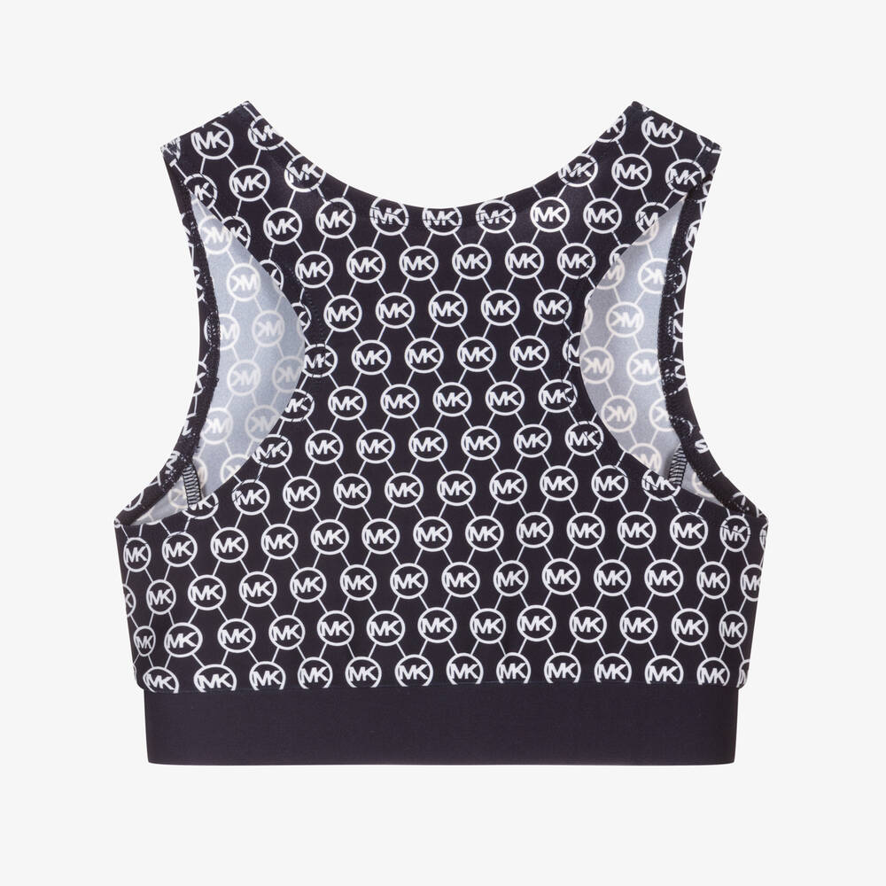 Michael Kors Kids-Girls Blue Logo Crop Top | Childrensalon Outlet