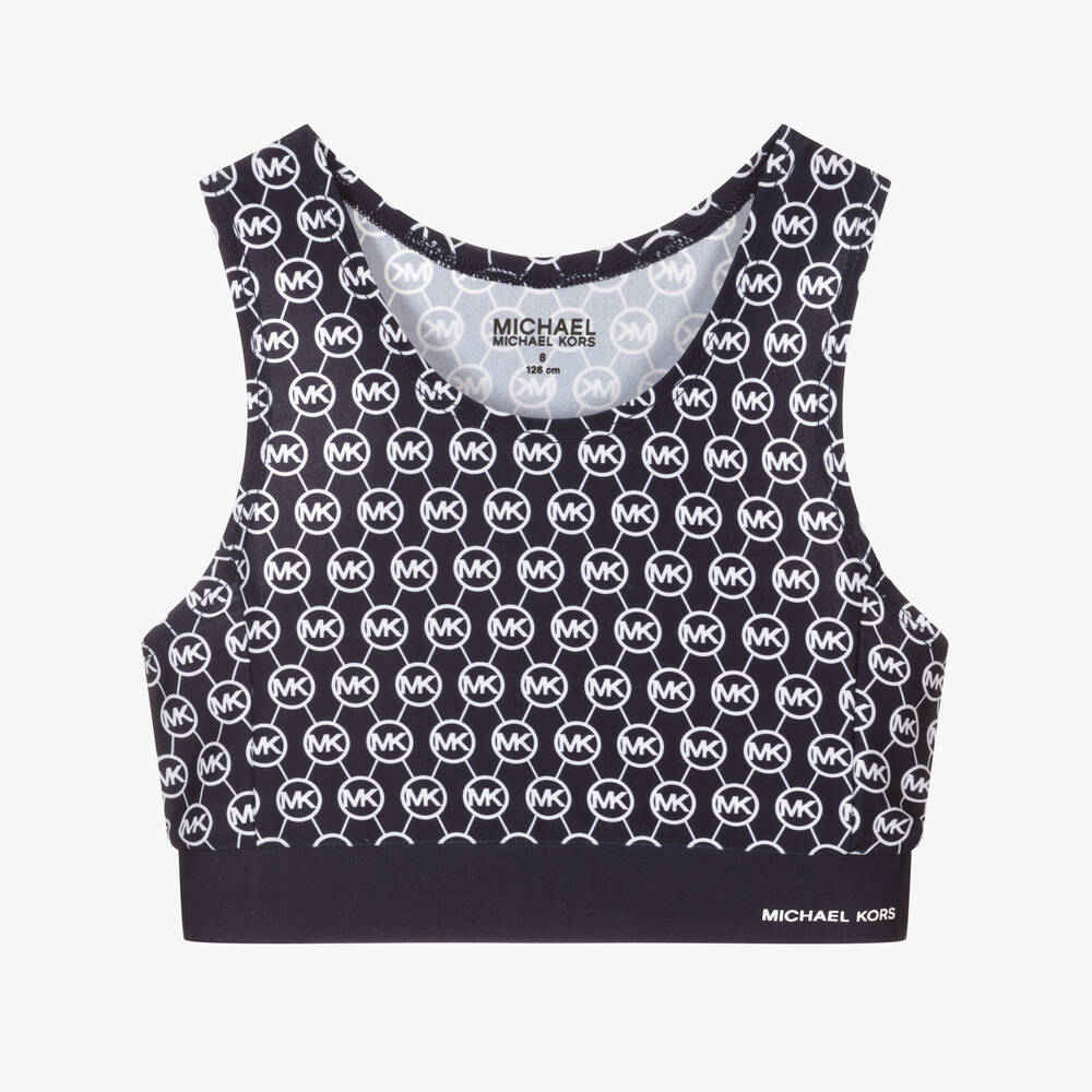 Michael Kors Kids-Girls Blue Logo Crop Top | Childrensalon Outlet