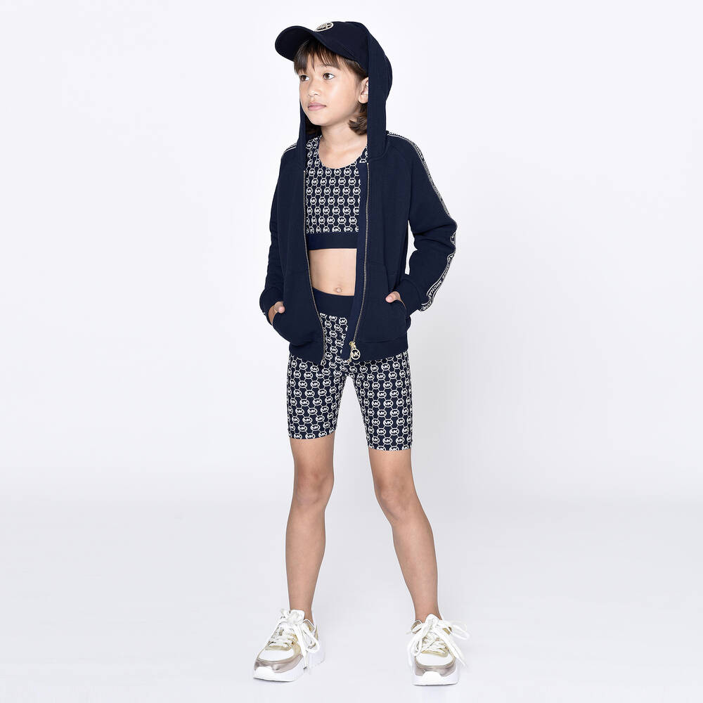 Michael Kors Kids-Girls Blue Logo Crop Top | Childrensalon Outlet