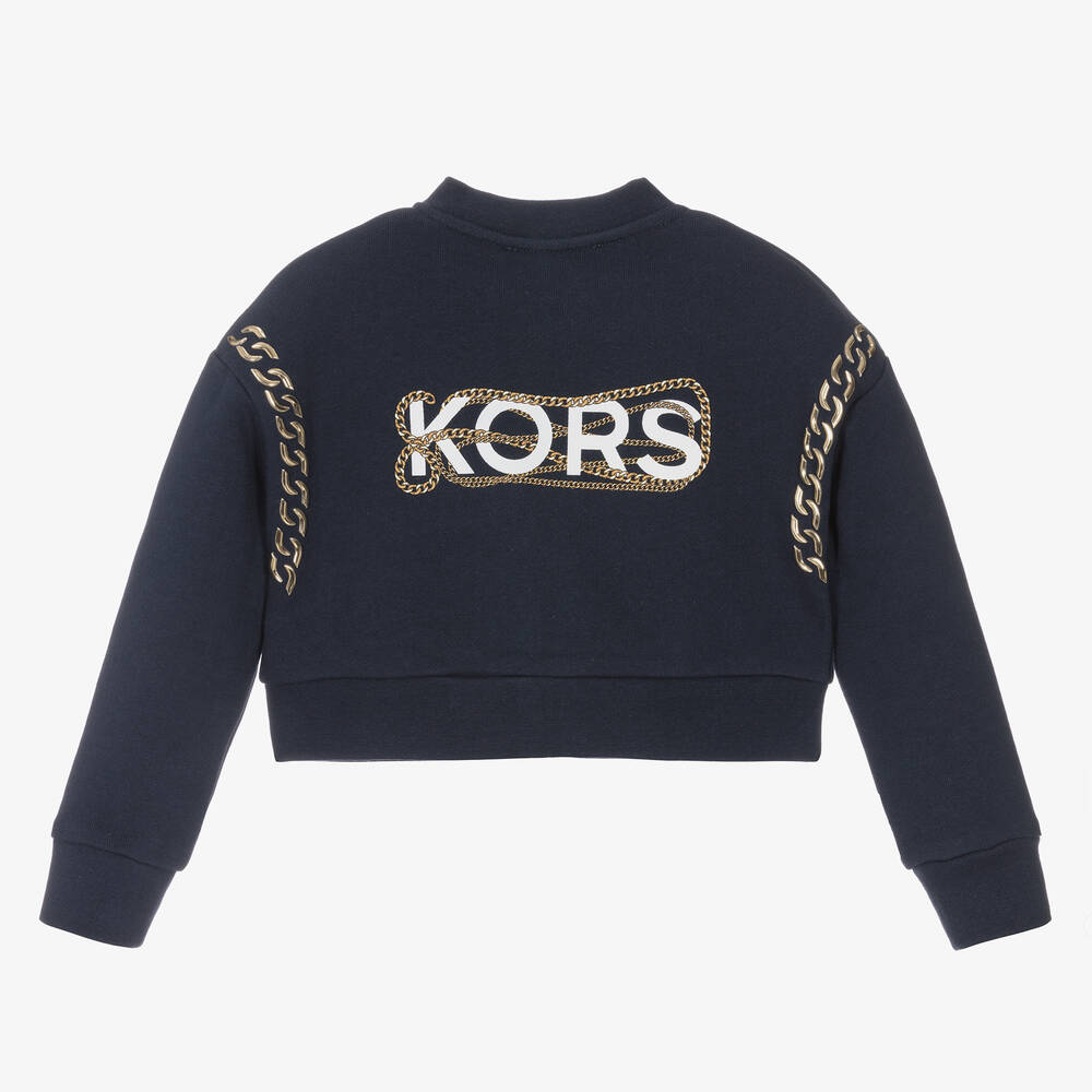Michael Kors Kids-Girls Blue Logo Zip-Up Top | Childrensalon Outlet