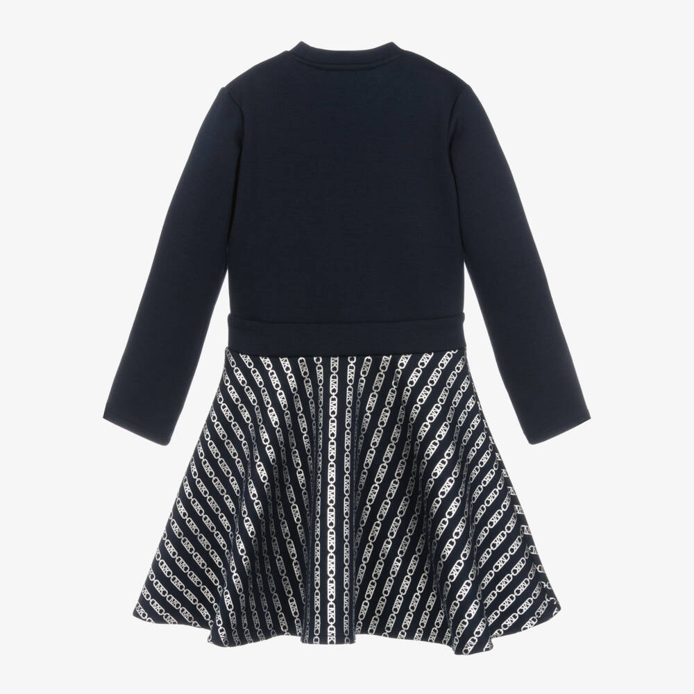 Michael Kors Kids-Girls Blue Long Sleeve Dress | Childrensalon Outlet