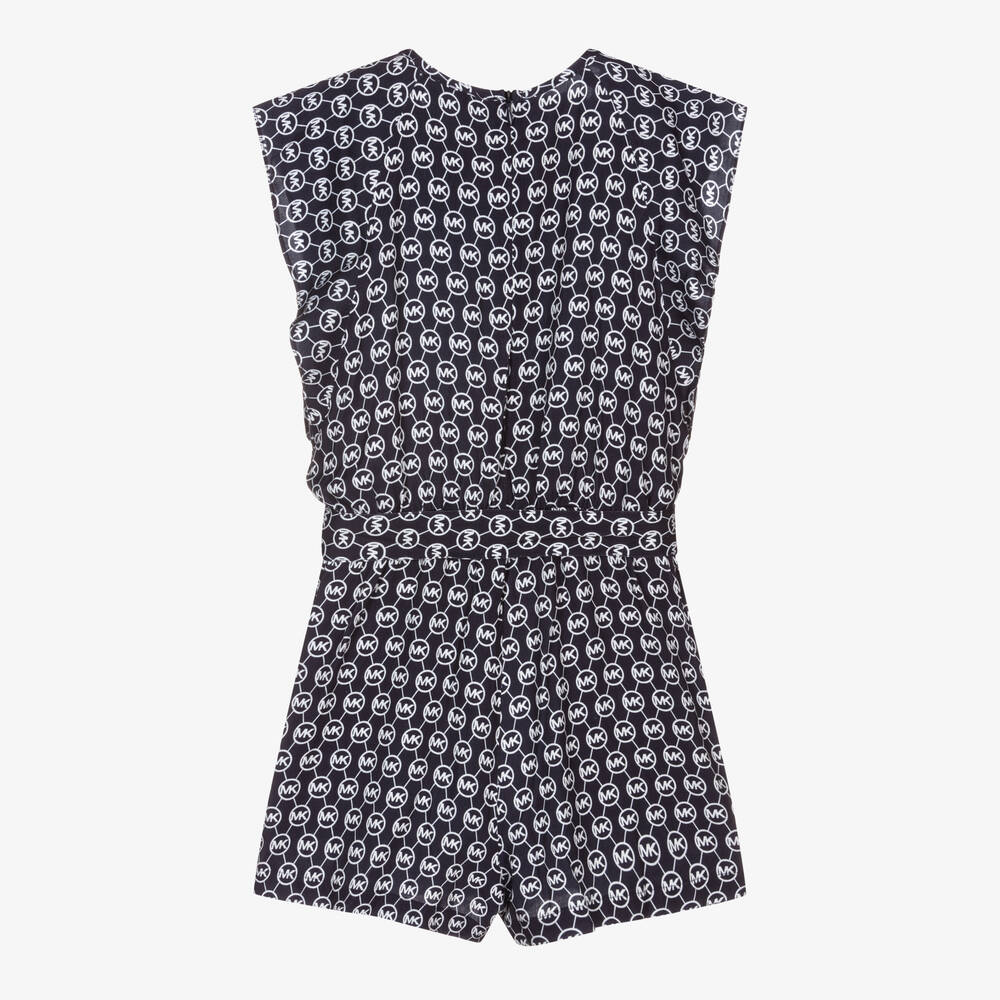 Michael Kors Kids-Girls Blue MK Logo Playsuit | Childrensalon Outlet