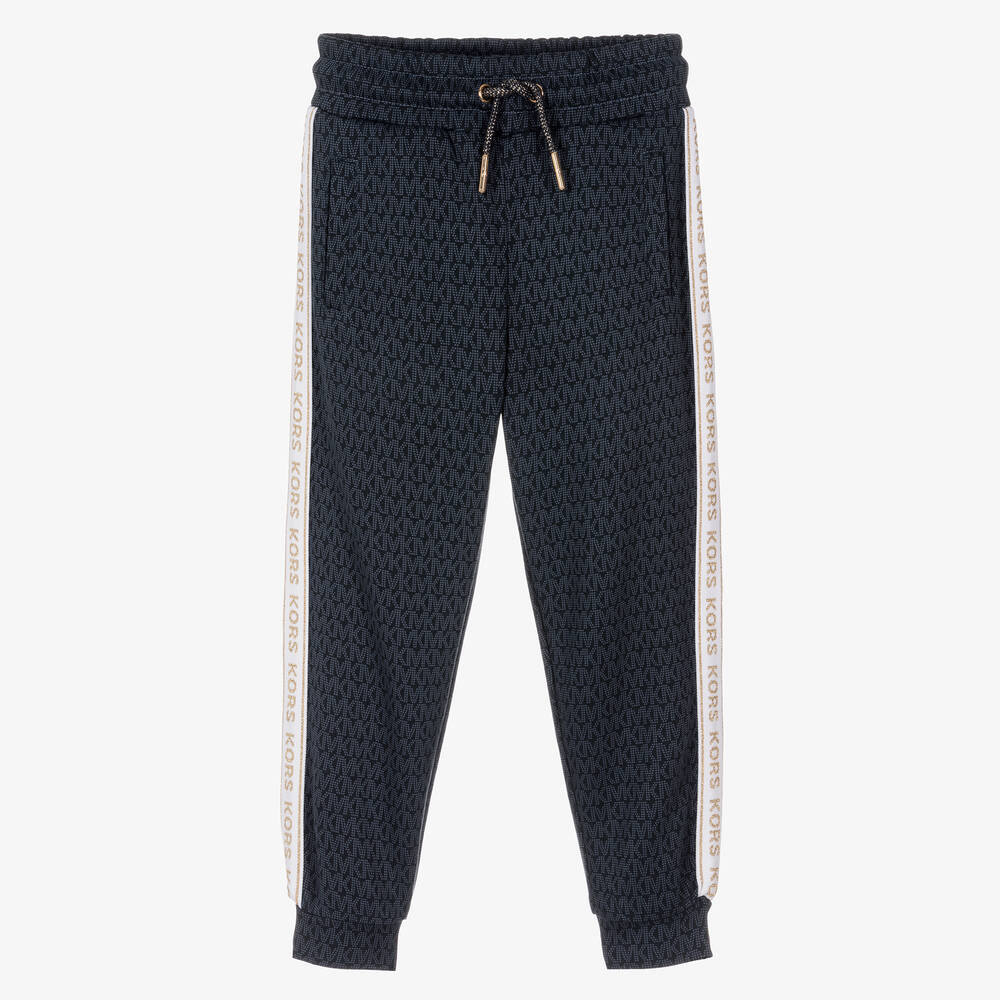 Michael Kors Kids - Blaue Monogramm-Jersey-Jogginghose | Childrensalon