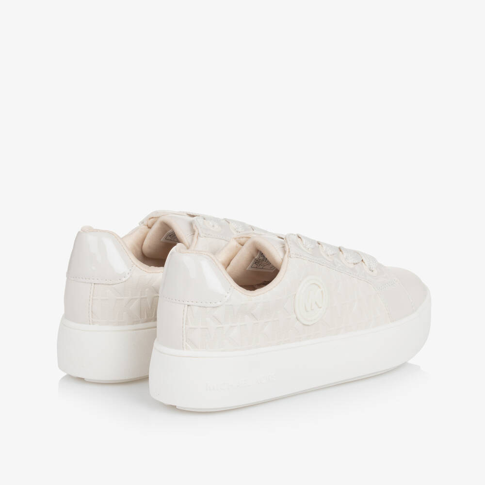 Michael Kors Kids-Girls Creamy Logo Imprint Sneakers | Childrensalon Outlet