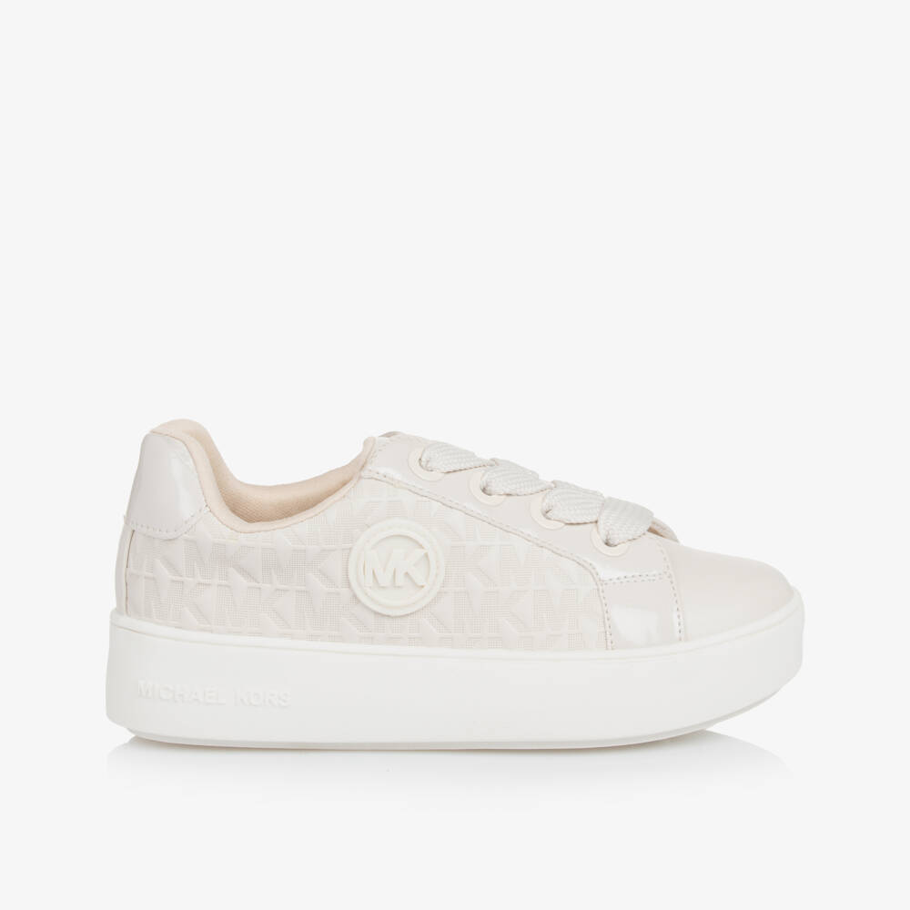 Michael Kors Kids-Girls Creamy Logo Imprint Sneakers | Childrensalon Outlet