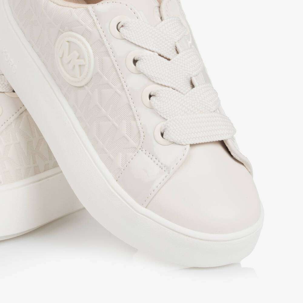 Michael Kors Kids-Girls Creamy Logo Imprint Sneakers | Childrensalon Outlet