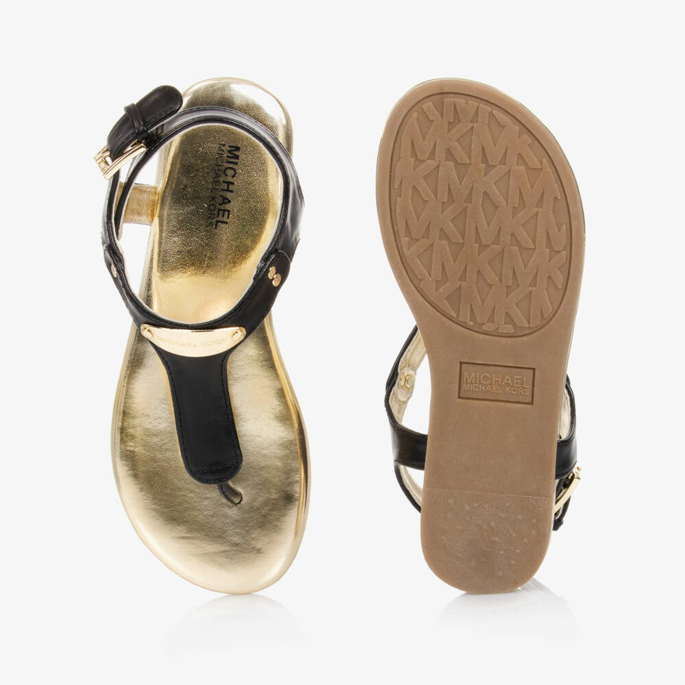 Michael Kors Kids-Girls Ebony Emblem Sandals | Childrensalon Outlet
