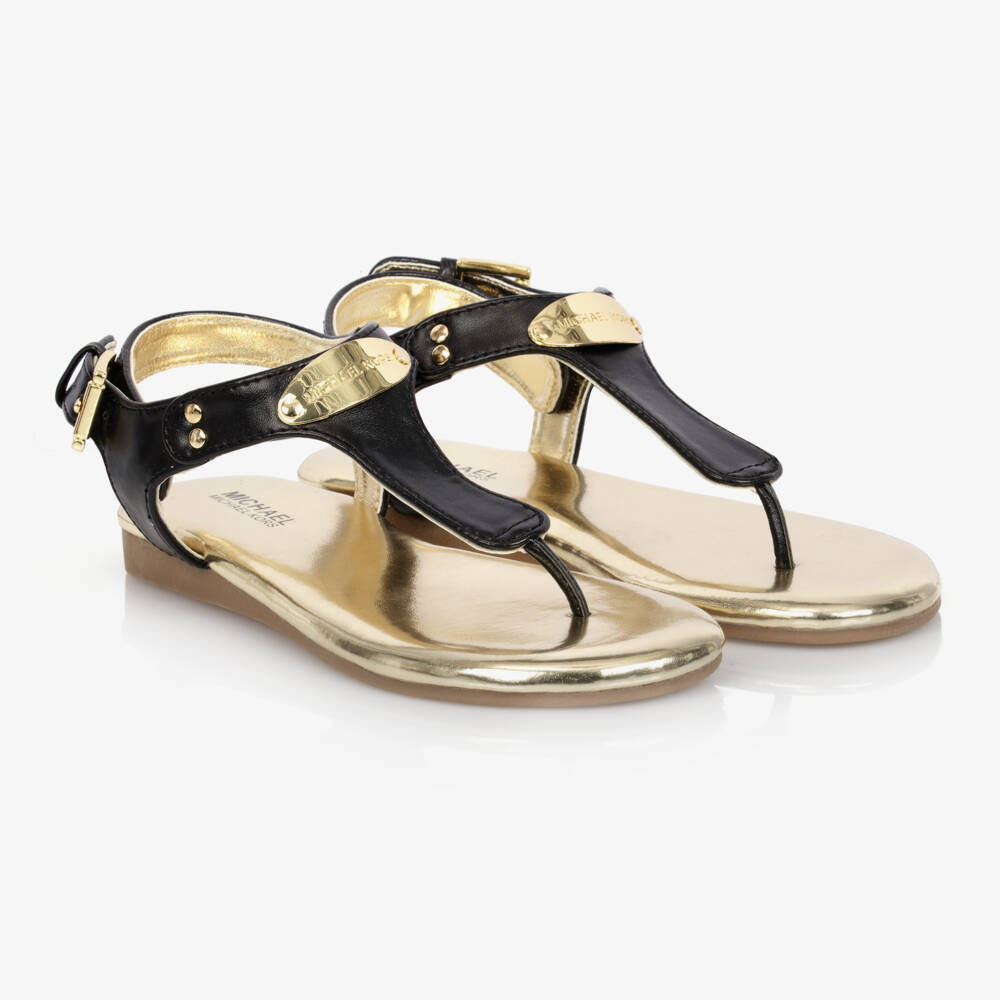 Michael Kors Kids-صنادل بناتية بشعار الأبنوس | Childrensalon Outlet