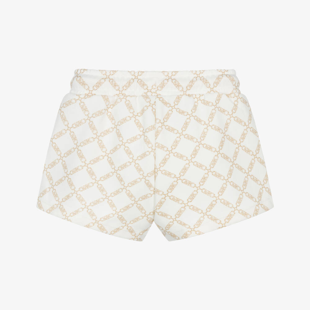 Michael Kors Kids-Girls Elegant Ivory & Beige Shorts | Childrensalon Outlet