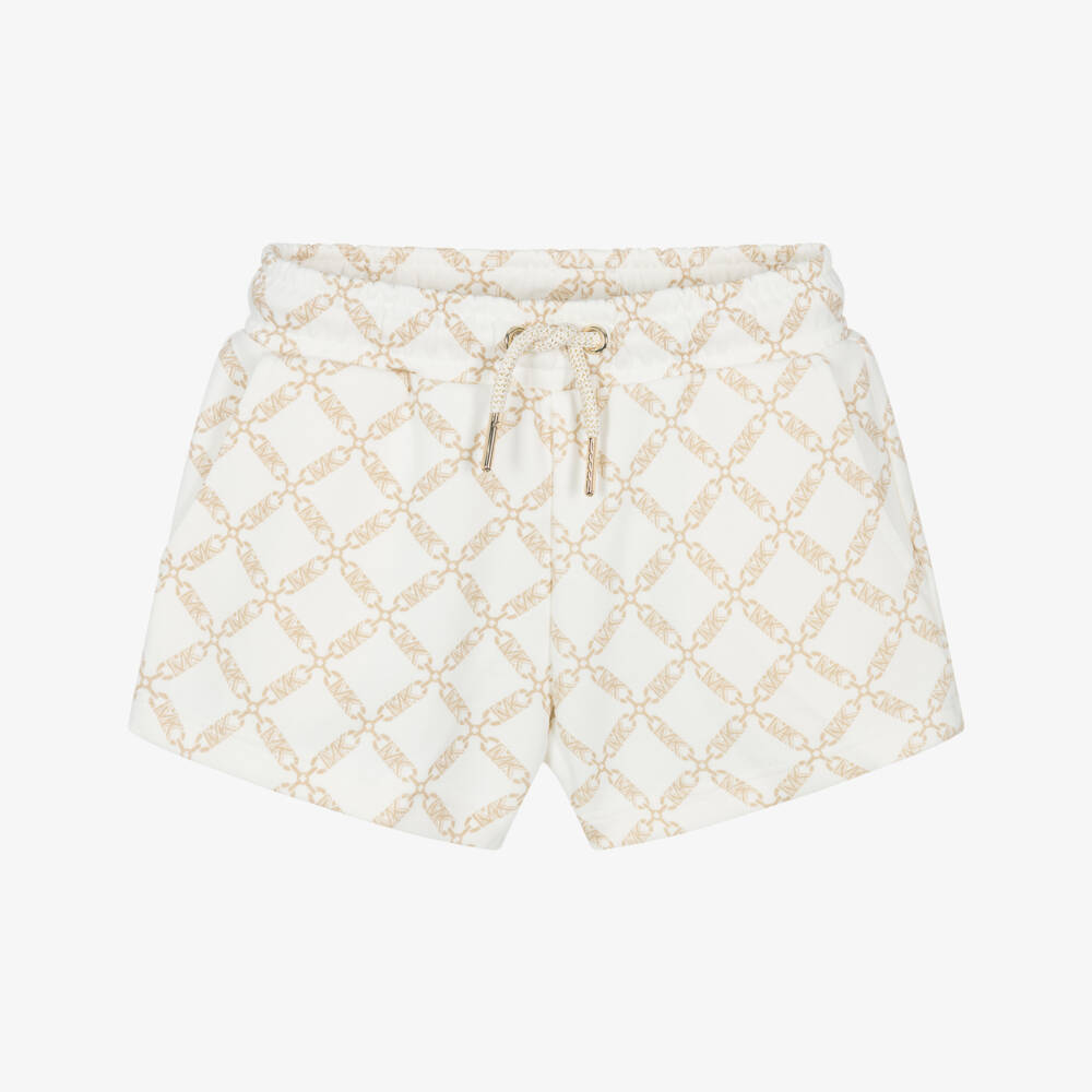 Michael Kors Kids-Girls Elegant Ivory & Beige Shorts | Childrensalon Outlet