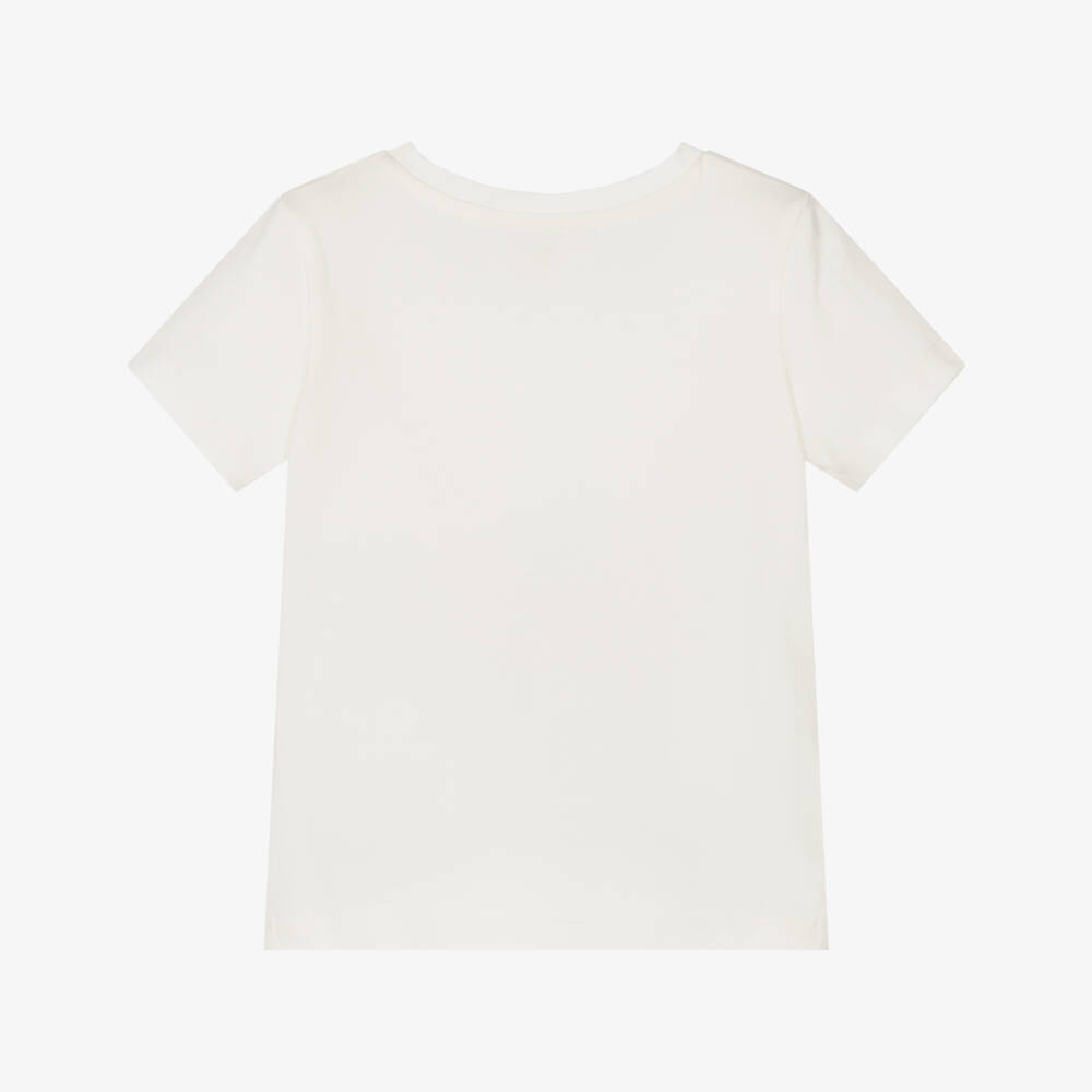 Michael Kors Kids-Girls Elegant Ivory Cotton Tee | Childrensalon Outlet