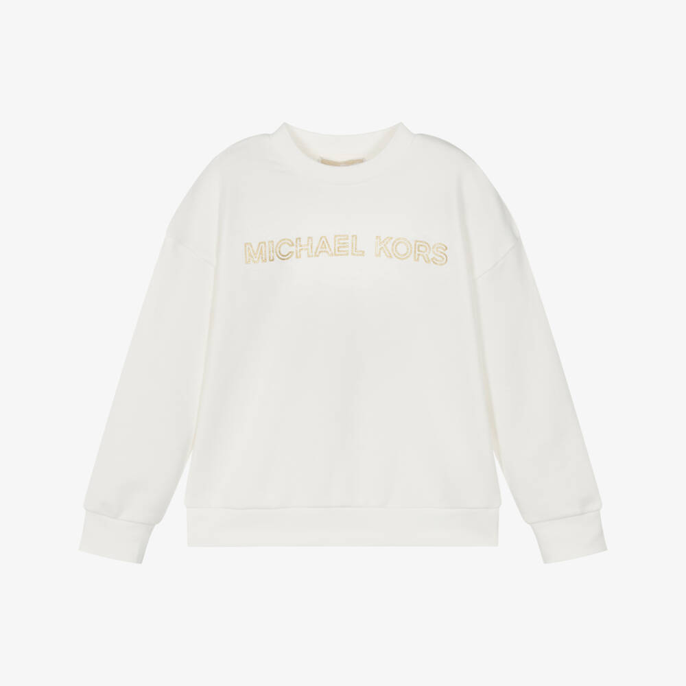 Michael Kors Kids-Girls Elegant Ivory Cotton Top | Childrensalon Outlet