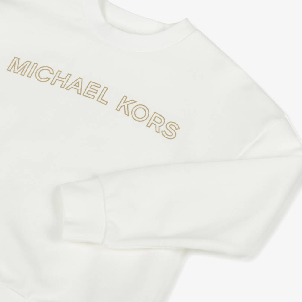 Michael Kors Kids-Girls Elegant Ivory Cotton Top | Childrensalon Outlet
