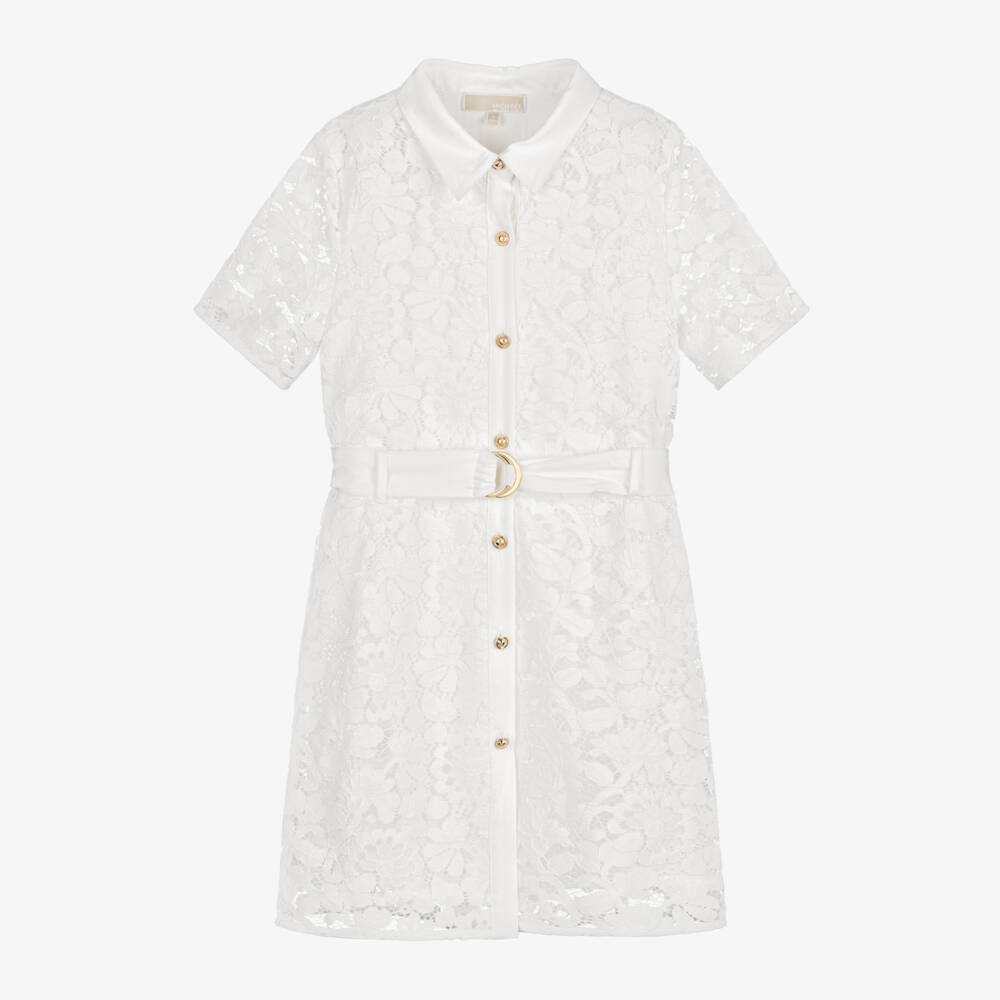 Michael Kors Kids-Girls Elegant Ivory Lace Dress | Childrensalon Outlet