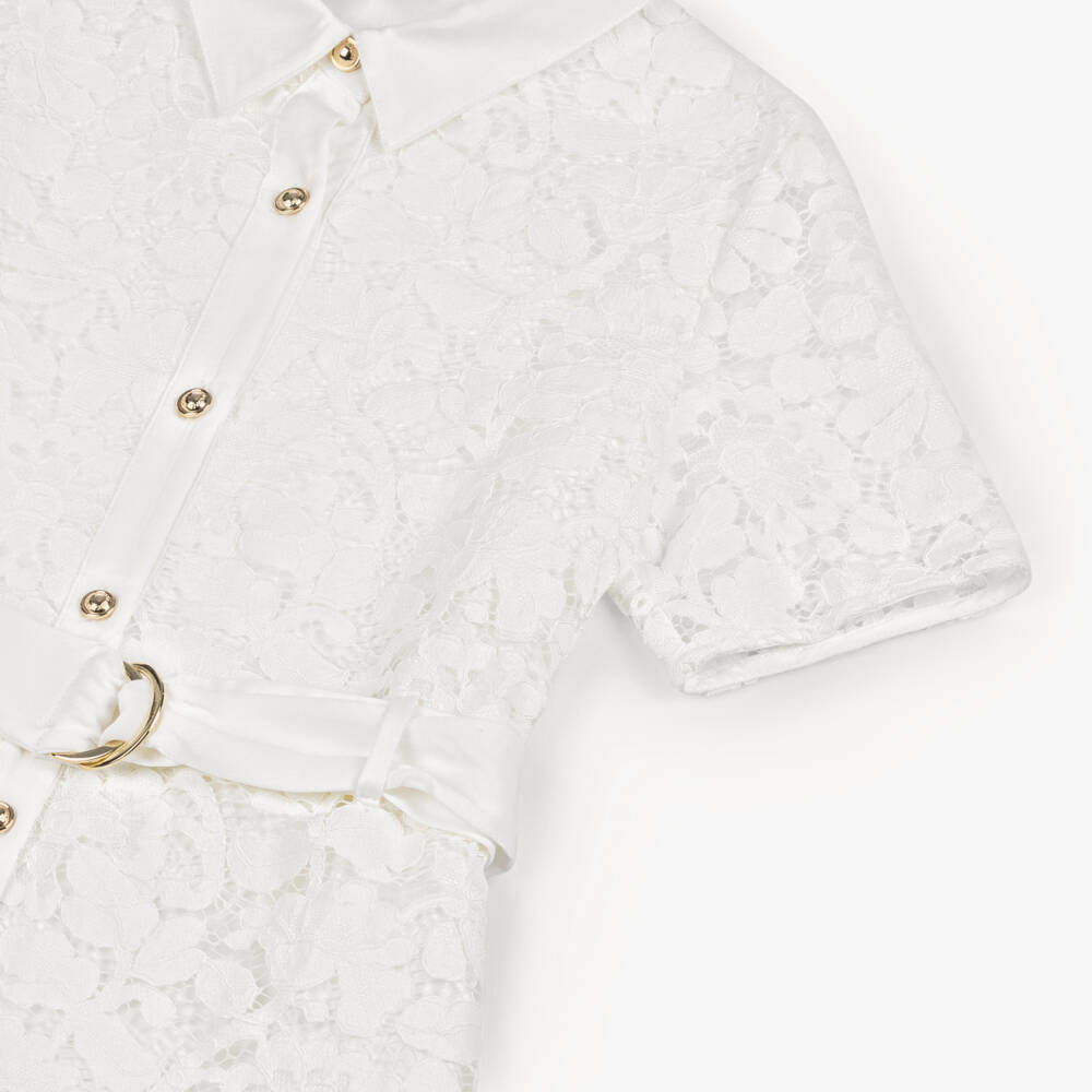 Michael Kors Kids-Girls Elegant Ivory Lace Dress | Childrensalon Outlet