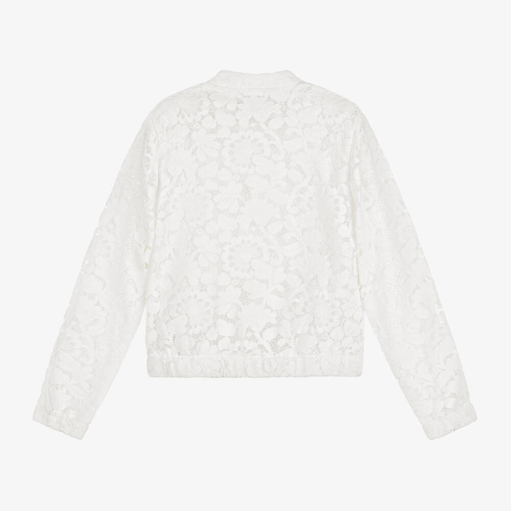 Michael Kors Kids-Элегантный кремовый кружевной жакет для девочек | Childrensalon Outlet