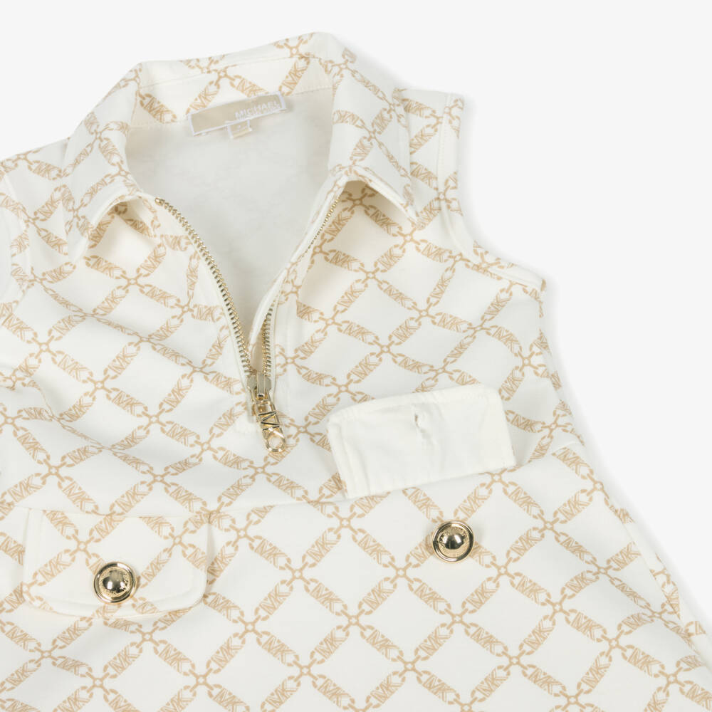 Michael Kors Kids-Girls Elegant Ivory Sleeveless Dress | Childrensalon Outlet