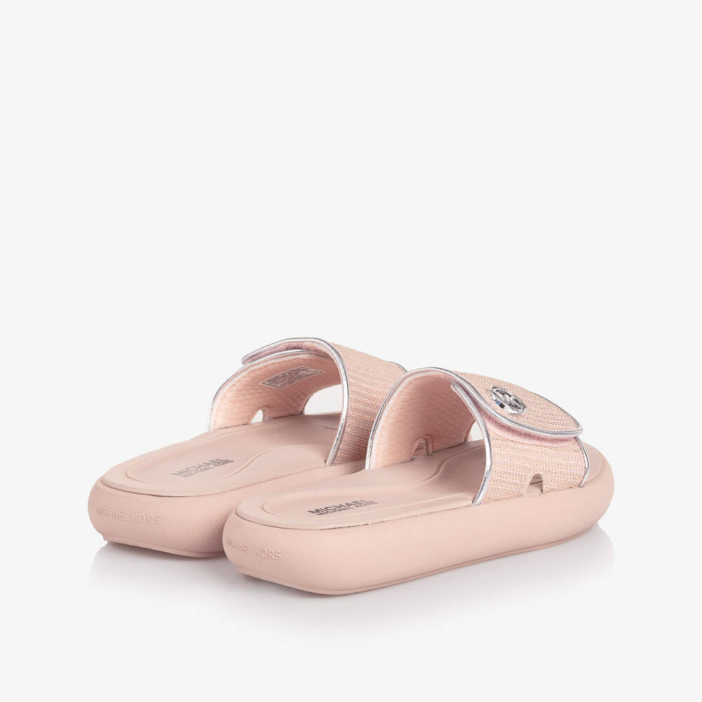 Michael Kors Kids-Girls Glam Pink Logo Sandals | Childrensalon Outlet
