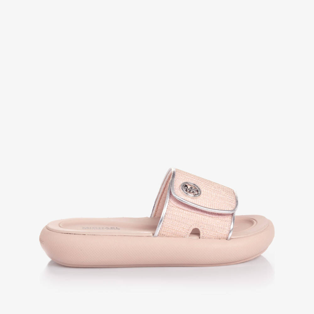 Michael Kors Kids-Girls Glam Pink Logo Sandals | Childrensalon Outlet