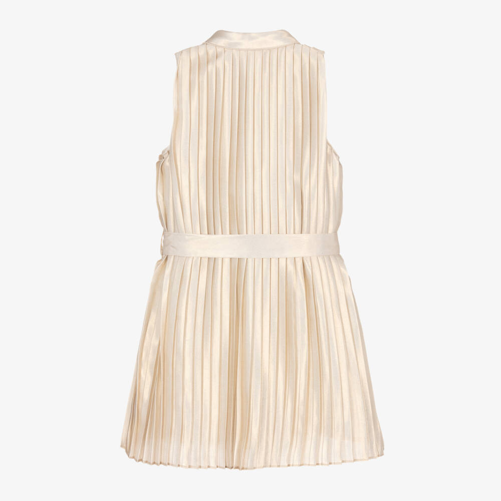 Michael Kors Kids-Girls Gleaming Belted Pleat Dress | Childrensalon Outlet