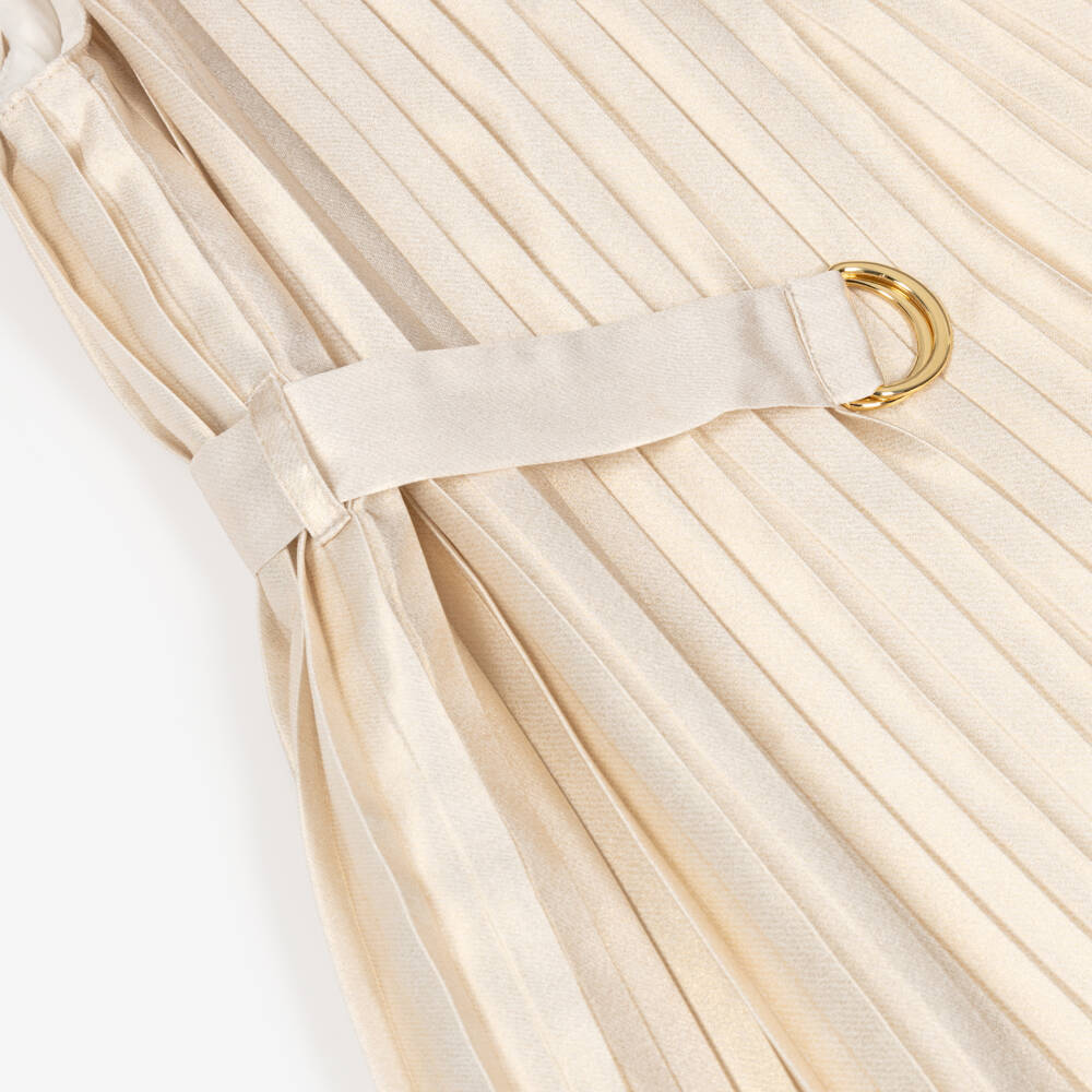 Michael Kors Kids-Girls Gleaming Belted Pleat Dress | Childrensalon Outlet