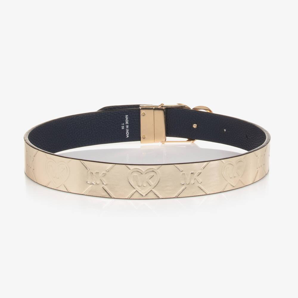 Michael Kors Kids-Girls Gold & Blue Reversible Belt | Childrensalon Outlet