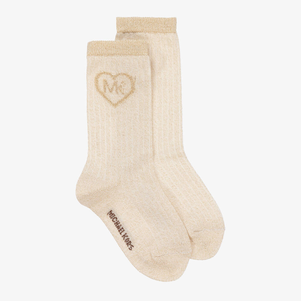 Michael Kors Kids-Girls Gold Glitter Socks | Childrensalon Outlet