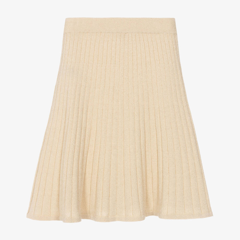 Michael Kors Kids-Girls Gold Lurex Knit Skirt | Childrensalon Outlet