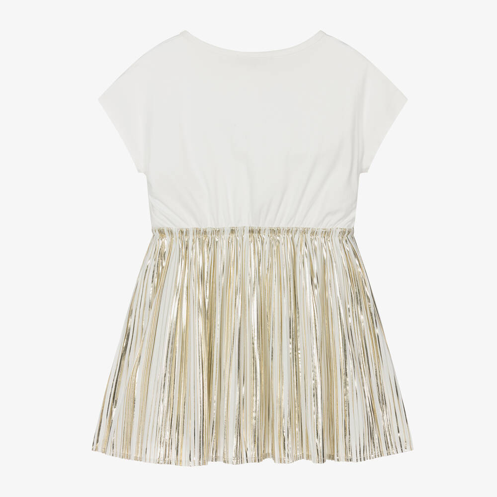 J crew gold pleated dress clearance